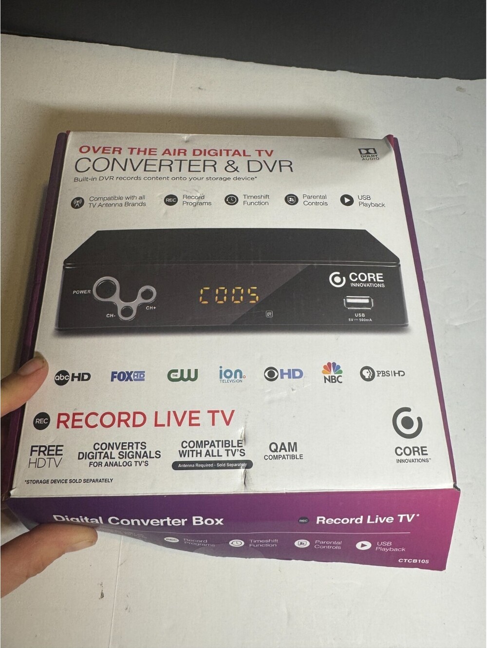 Core Innovations Over The Air Digital TV Converter & DVR CTCB105 w/ Dolby Audio